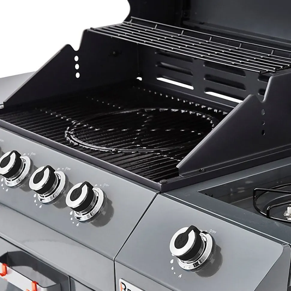Barbecue Emma Gun Metal 4 Feux + 1 Side FlexiGrill Plancha ronde