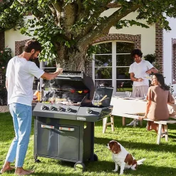 Barbecue Emma Gun Metal 4 Feux + 1 Side FlexiGrill Plancha ronde