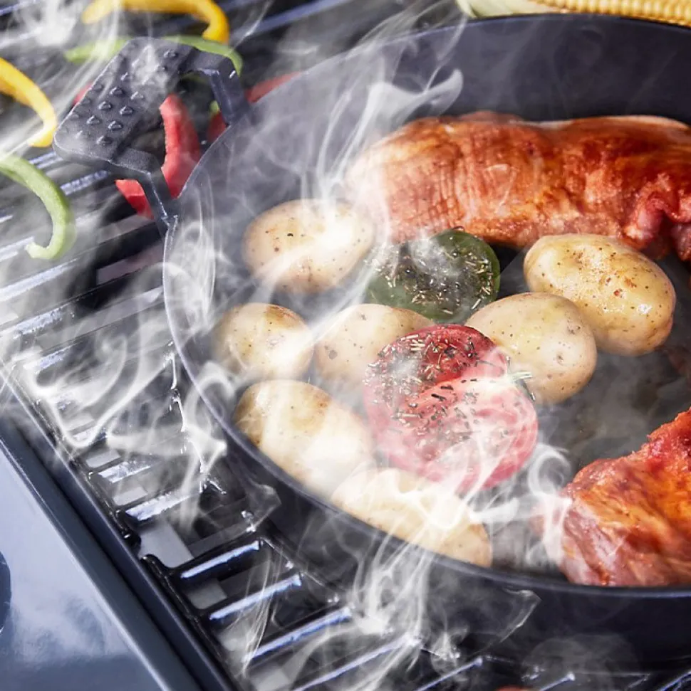 Barbecue Emma Gun Metal 4 Feux + 1 Side FlexiGrill Plancha ronde