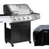 Barbecue gaz "Bingo 5" 5 Brûleurs dont 1 latéral 15.2kW + Housse protection Noir