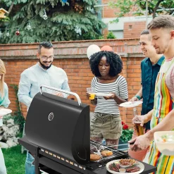 Barbecue Gaz 24000BTU 7,05 KW avec 3 Brûleurs+3 Grilles+2 Tablettes, Barbecue Gril Propane/Butane 47 x 106 x 98 CM