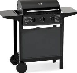 Barbecue Gaz 24000BTU 7,05 KW avec 3 Brûleurs+3 Grilles+2 Tablettes, Barbecue Gril Propane/Butane 47 x 106 x 98 CM