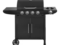 Barbecue gaz "Feria 5" 5 brûleurs dont 1 latéral 14,5 kw Noir