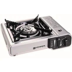 Barbecue gaz Grill 2en1 Réchaud gaz piézo 2200 W + 8 cartouches gaz butane KEMPER