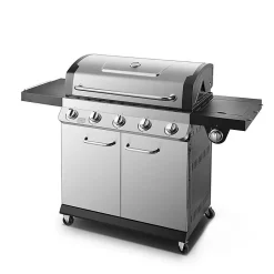 Barbecue gaz ROSTER triple grille 6 brûleurs (5+1 latéral)