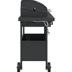 Barbecue gril à gaz avec 4 brûleurs noir acier enduit de poudre vidaXL