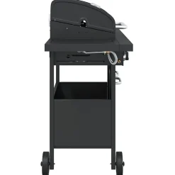 Barbecue gril à gaz avec 4 brûleurs noir acier enduit de poudre vidaXL