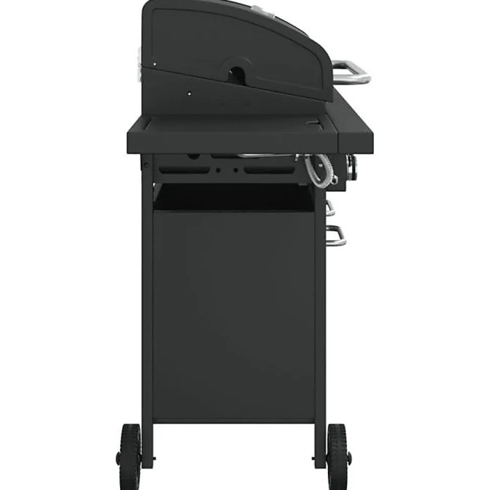 Barbecue gril à gaz avec 7 brûleurs noir acier enduit de poudre vidaXL