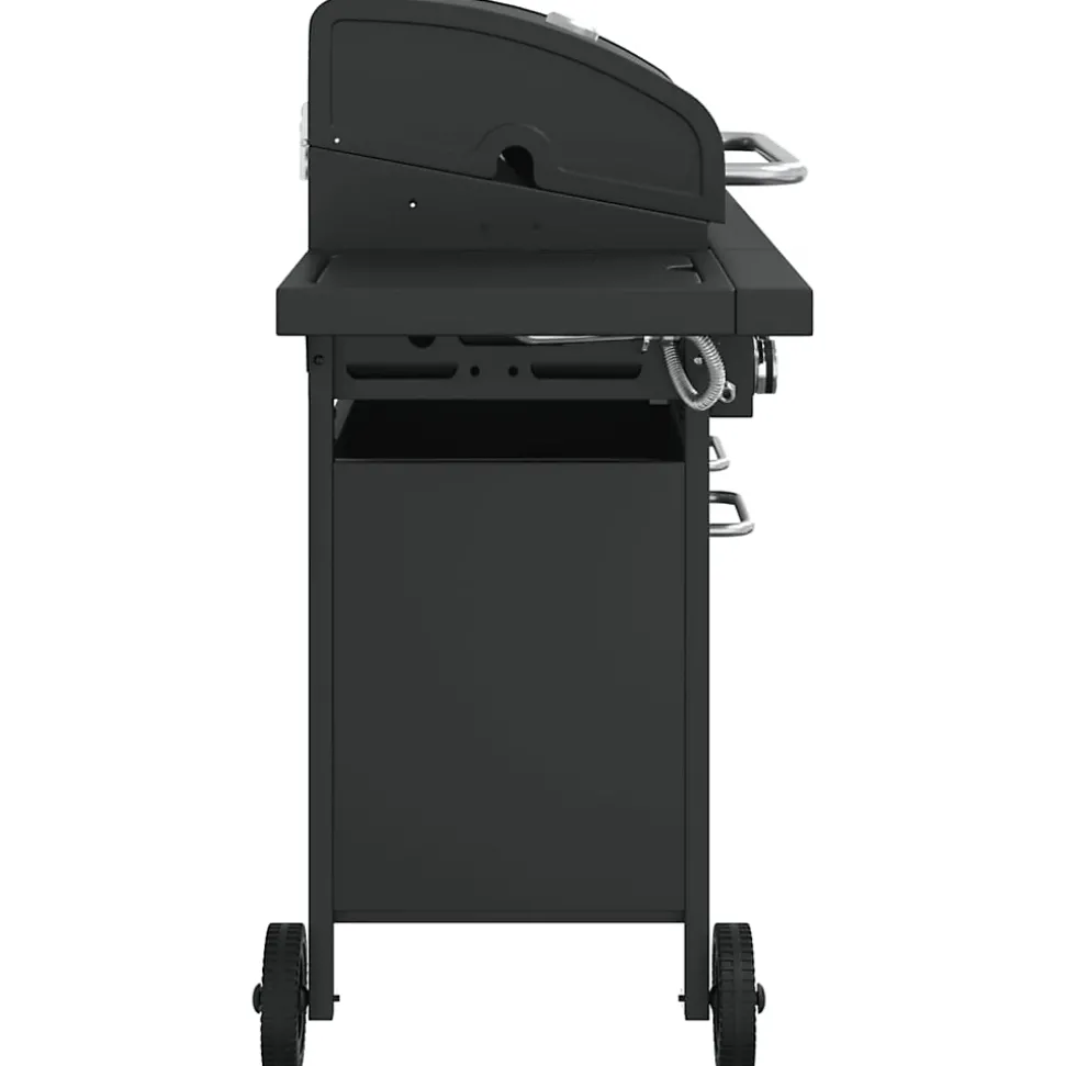 Barbecue gril à gaz avec 7 brûleurs noir acier enduit de poudre vidaXL