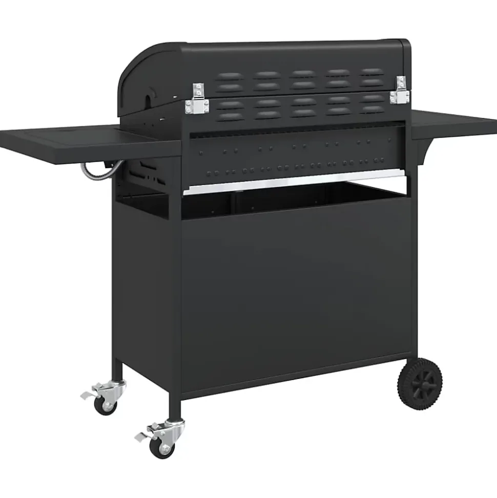 Barbecue gril à gaz avec 7 brûleurs noir acier enduit de poudre vidaXL