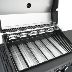 Barbecue gril à gaz avec 7 brûleurs noir acier enduit de poudre vidaXL