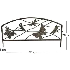 Barrière de jardinière décorative Papillons 51x1x26 cm