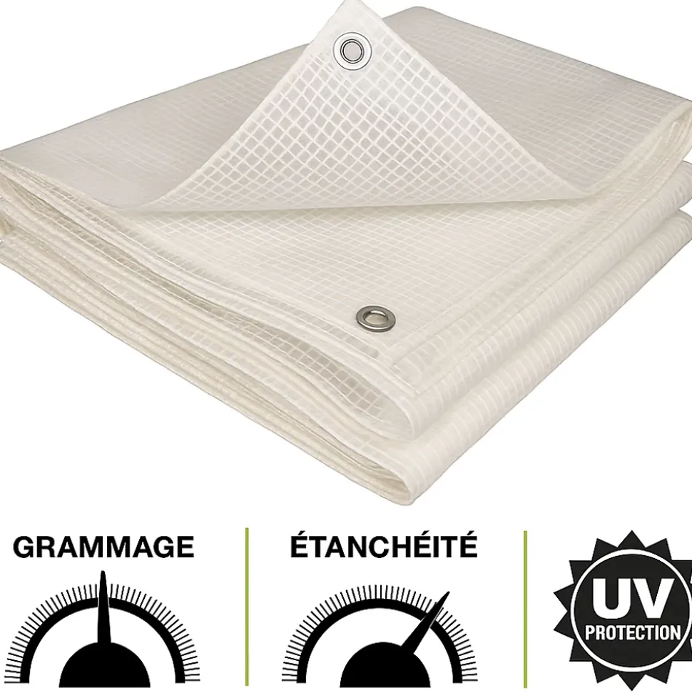 Bâche armée transparente 160g/m2 découpable