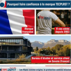 Bâche de Chantier 3x5 m - TECPLAST - HQ250CH - Verte et Marron - Haute Performance - Bâche de protection étanche pour Travaux