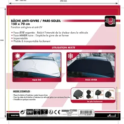 Bâche de protection pour voiture anti-givre et pare-soleil 150x70 cm