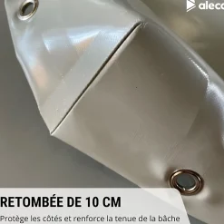 Bâche remorque Lider Florence 32330 - 237 x 142 x 10 cm - PVC 640g/m² étanche & renforcé - Gris - Fabrication française