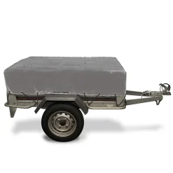 Bâche remorque PVC 160x120 cm avec rebords 30 cm, étanche anti-UV 450 g/m2, œillets tous les 30 cm - gris foncé