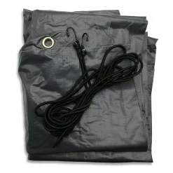 Bâche remorque PVC 200x120 cm avec rebords 30 cm, étanche anti-UV 450 g/m2, œillets tous les 30 cm - gris foncé