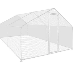 Bâches waterproof blanches 1 arrière + 2 côtés 150 gr pour enclos poulaillers