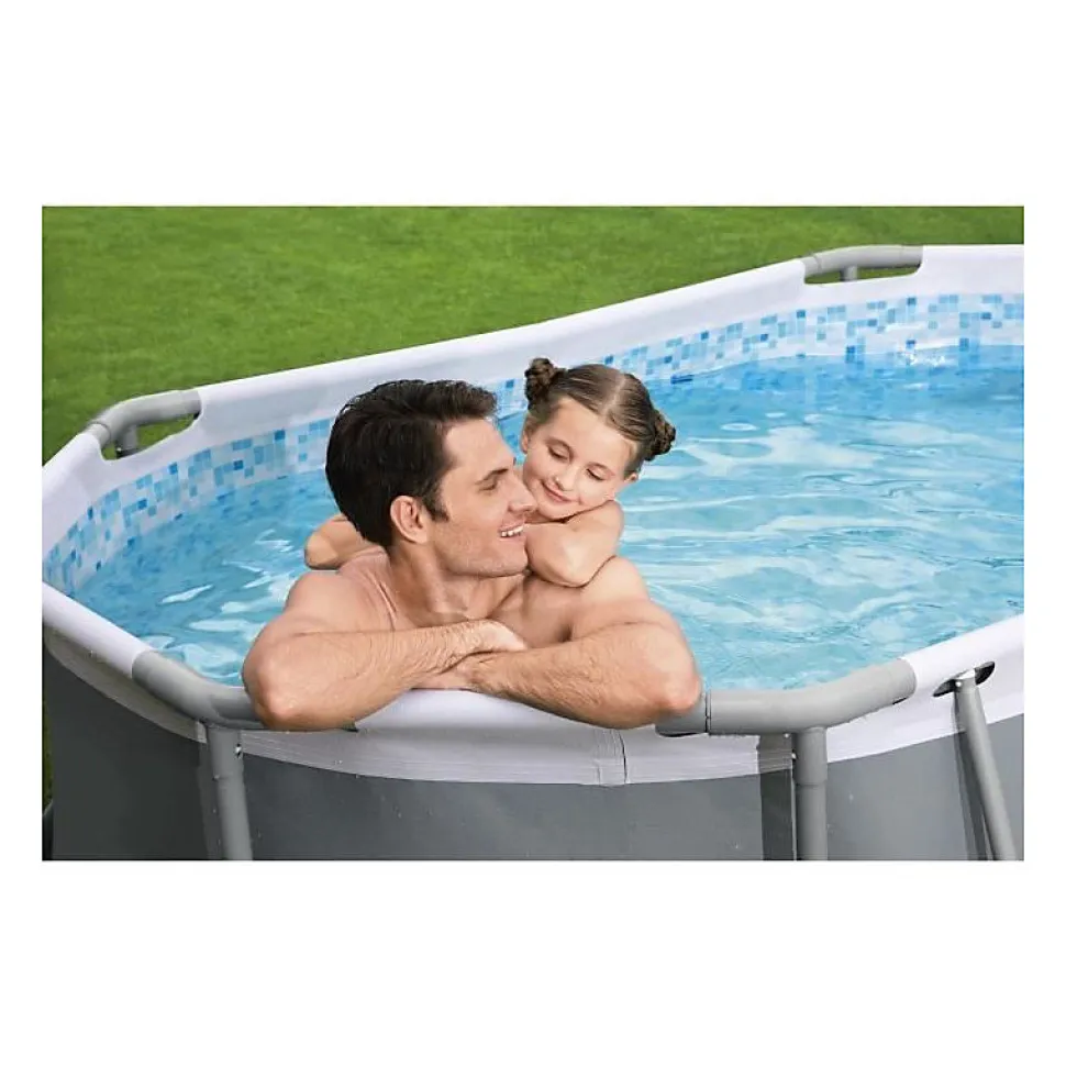 Bestway Piscine hors sol - Ovale - Steel Pro Max - 305 x 200 x 84 cm