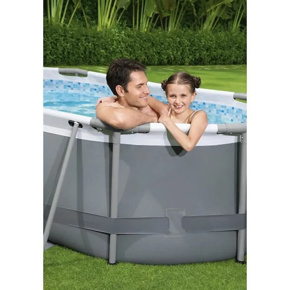 Bestway Piscine hors sol - Ovale - Steel Pro Max - 305 x 200 x 84 cm