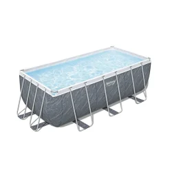 Bestway Piscine hors sol - Rectangulaire - Power Steel - Décor marbre - 412 x 201 x 122 cm