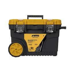 Boite à outils sur roues 595 x 380 x 420 mm Coffre de chantier Poignée télescopique Coffre à outils Servante VITO