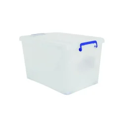 Boite de rangement avec roulettes Blanc Transparent 50L MSV