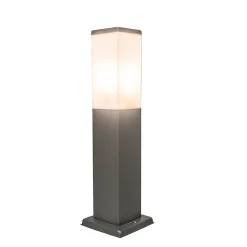 Borne d'extérieur moderne 45 cm gris foncé avec opale IP44 - Malios