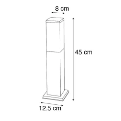 Borne d'extérieur moderne 45 cm gris foncé avec opale IP44 - Malios