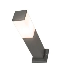 Borne d'extérieur moderne 45 cm gris foncé avec opale IP44 - Malios