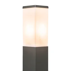 Borne d'extérieur moderne 45 cm gris foncé avec opale IP44 - Malios