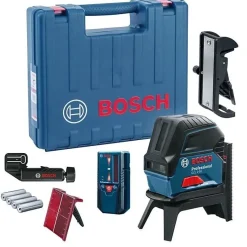Bosch GCL250 Professional + cellule LR6 - laser points et lignes, portée 50 m, support RM 1
