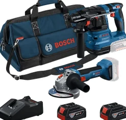 BOSCH Professional Set 18V GBH 18V-22 + GWS 18V-7 avec 2 x GBA 18V 5,0 Ah et chargeur GAL 18V-40 - 0615V0003C