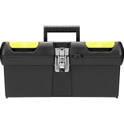 Boîte à outils - Stanley - 16 pouces - Noir et jaune - 2 organiseurs - Poignée articulée