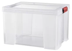 Boîte de rangement avec couvercle Sundis Clip’n store 75 L transparent