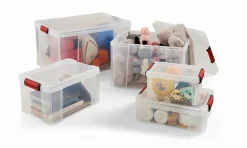 Boîte de rangement avec couvercle Sundis Clip’n store 27 L transparent