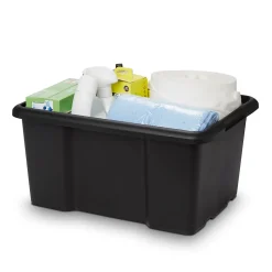 Boîte de rangement 26L Fitty H. 23 cm x L. 45,5 cm plastique noir