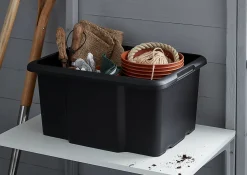 Boîte de rangement 26L Fitty H. 23 cm x L. 45,5 cm plastique noir