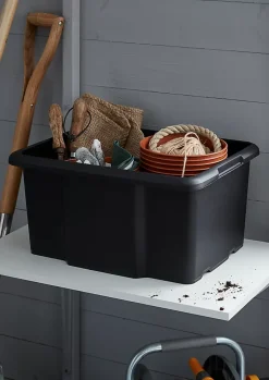 Boîte de rangement 26L Fitty H. 23 cm x L. 45,5 cm plastique noir