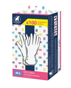 Boîte gants latex blanc jetable Elephant taille M/L Elephant