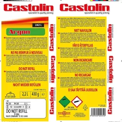 Bouteille d'argon pour soudage Castolin 220L
