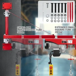 Bras de support de palan électrique, Capacité de Charge 200-800 kg, Bras de Levage de Palan d'Échafaudage 180 degrés
