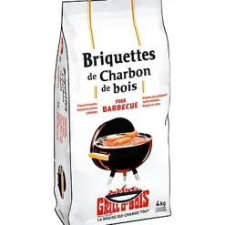 Briquettes de charbon de bois GRILL O’BOIS 4kg