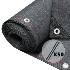 Brise vue occultant en HDPE 230g/m² 1.5x10m avec attaches de fixation anthracite VOUNOT