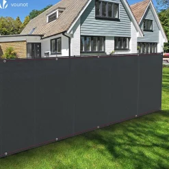 Brise vue occultant en HDPE 230g/m² 1.5x10m avec attaches de fixation anthracite VOUNOT
