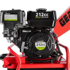 Broyeur de végétaux à essence 212cc 5kw, diamètre de coupe 50mm, grande trémie, sac de 64L - Greencut GE212X-B