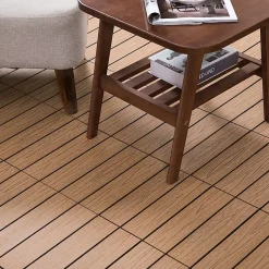 Caillebotis - dalles terrasse - lot de 11 - clipsables, installation très simple - lamelles composite aspect bois de teck