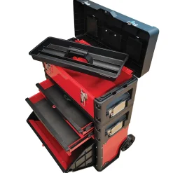 Caisse à Outils Empilable avec Roues Chariot Pro