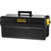 Caisse à outils vide plastique Stanley 63 cm avec marchepied intégré